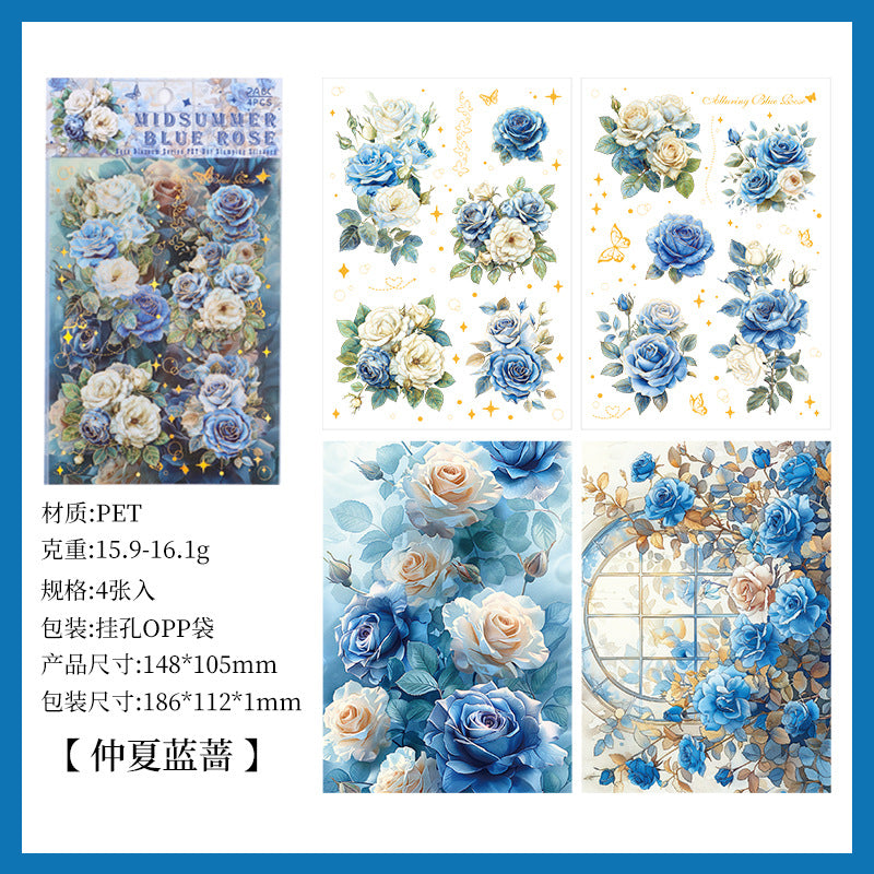 Korean Flower Journal Sticker (4 Sheet)