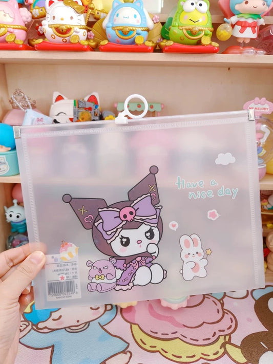 Sanrio and Labubu Transparent A4 File folder
