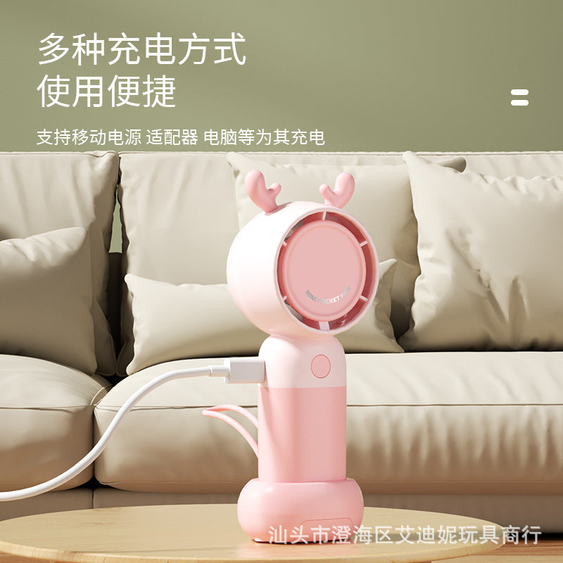Pastel Mini Fan with Mirror