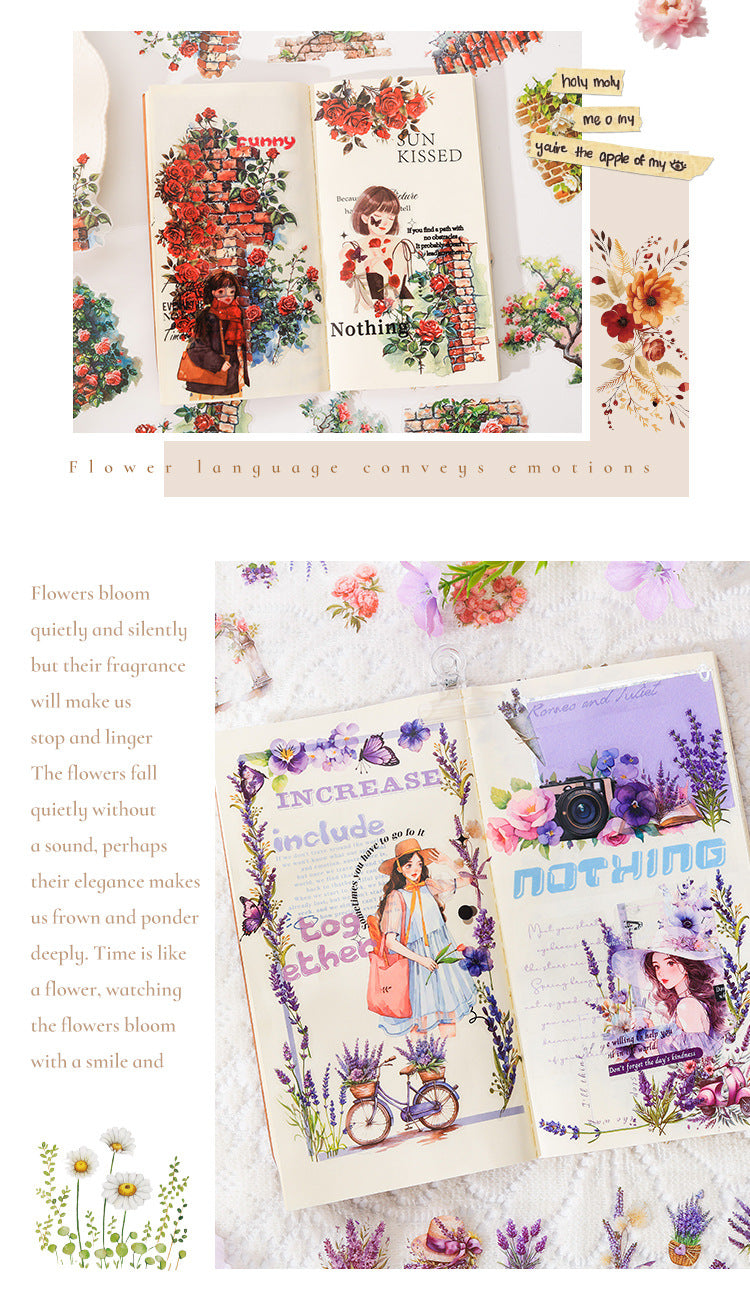 Vintage Floral Journal Stickers (6pcs Set)