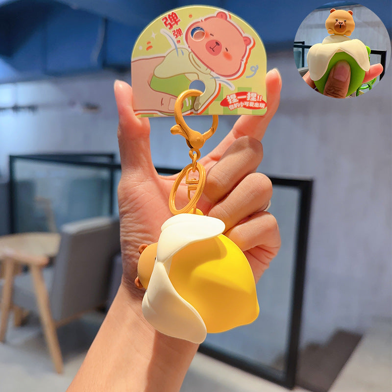 Banana Bear Keychain