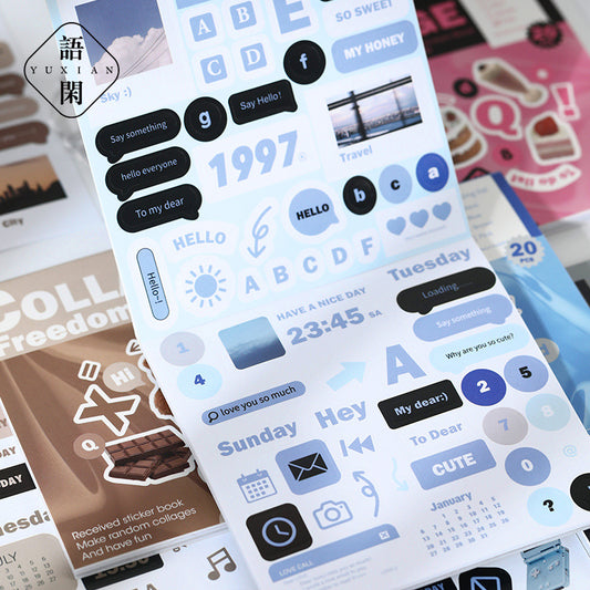 Journaling Collage Sticker Book 12 Sheets