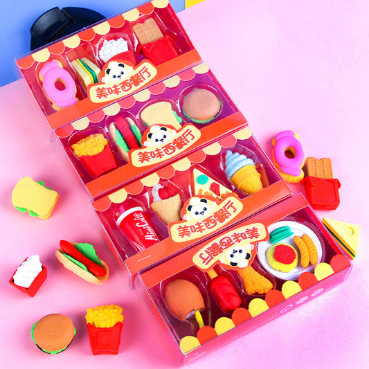 Food Theme Eraser 3pcs Pack
