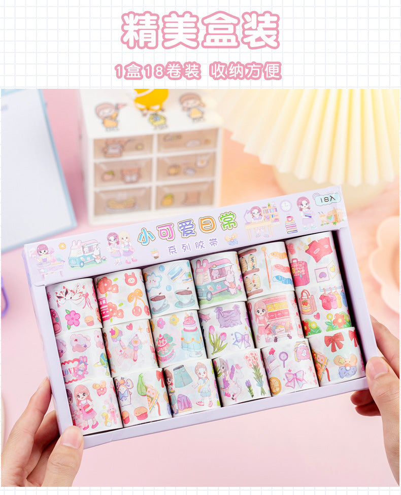 Kawaii Washitape Rolls 18 Pcs Box