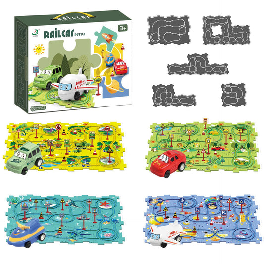 Rail Car Puzzle Toy Set