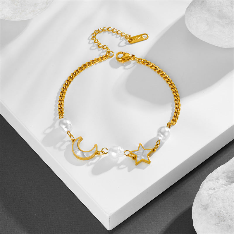 Anti Tarnish Bracelet With Imitation Pearl
