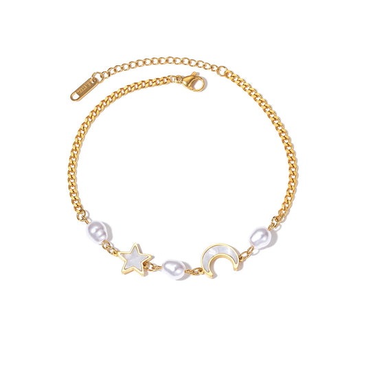 Anti Tarnish Bracelet With Imitation Pearl