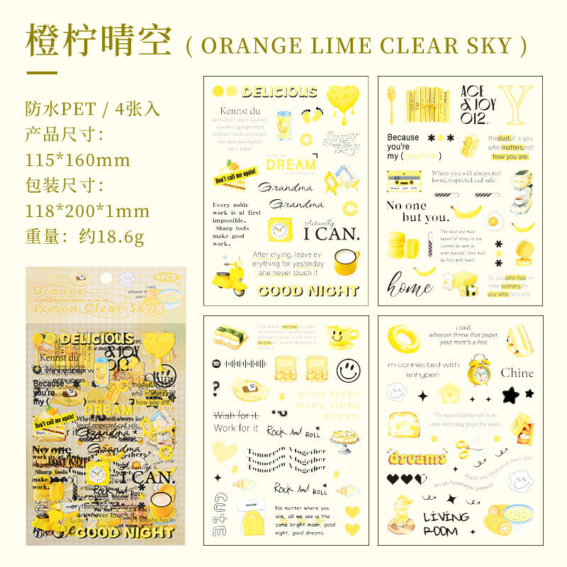 Junk Journaling Deco Stickers (4pcs Set)