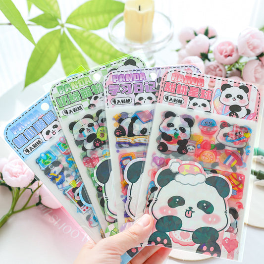 Panda Pet Matte Sticker Set 4 Sheets