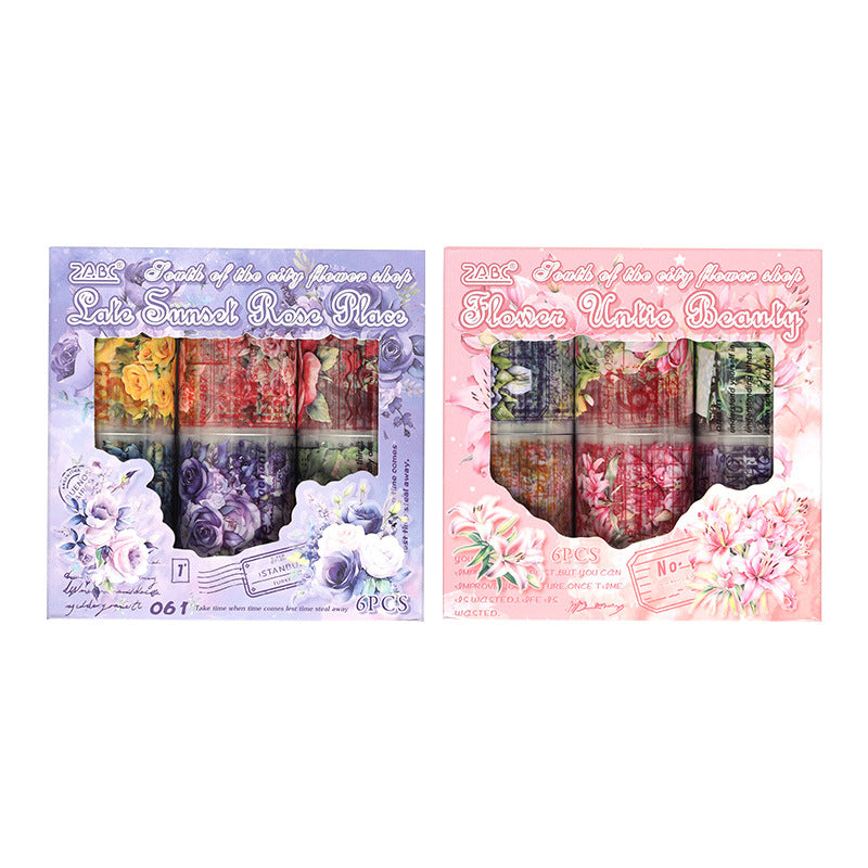 Floral Theme Journaling Pet Sticker Roll