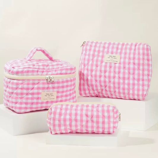 Gingham Pinteresty Makeup Organizer