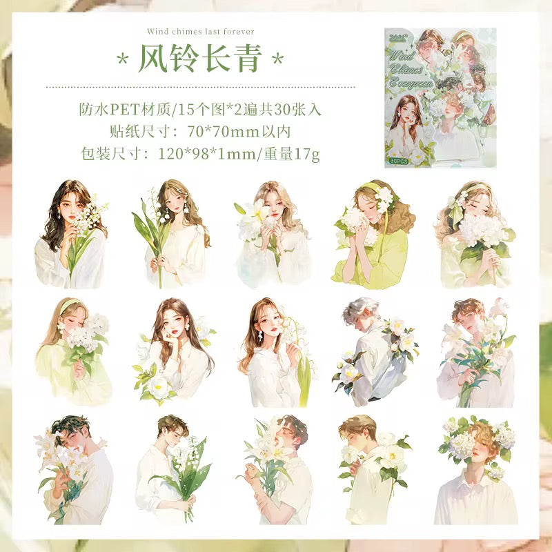 Floral Character Deco Stickers