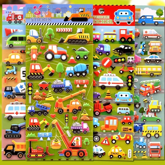 Vehicle Theme Puffy Sticker Sheet