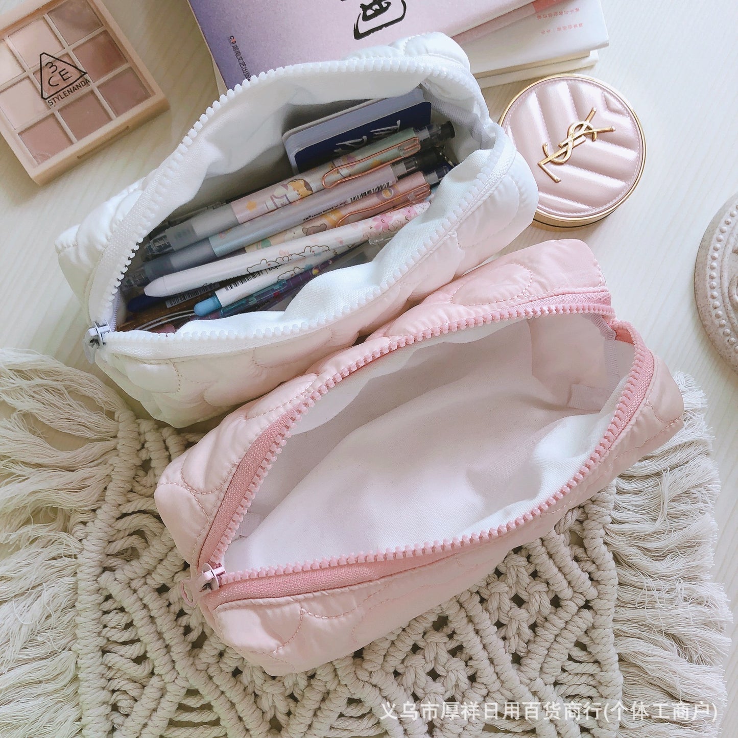 Korean Style Floral Makeup Pouch