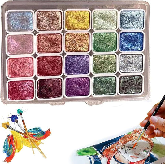 Metallic Glitter Water Color Set