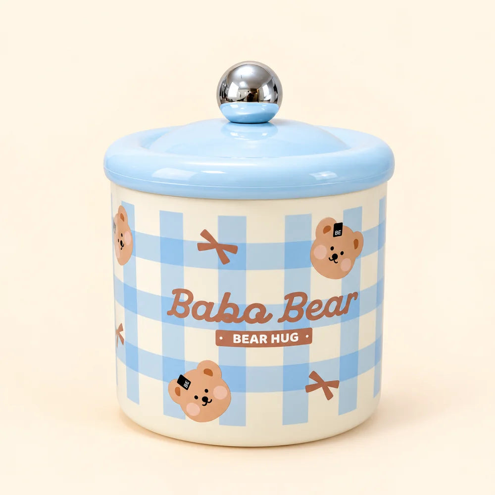 Gingham Desk Organizer with Lid
