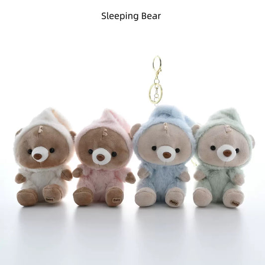 Sleepy Bear plush keychain