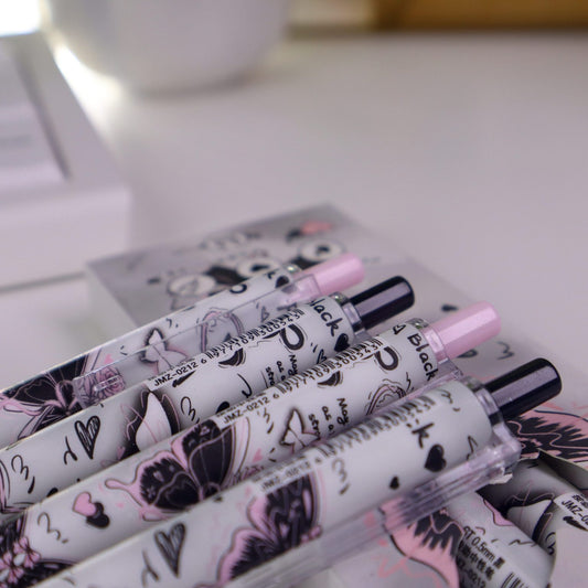 Grey Rose Butterfly Pen Set