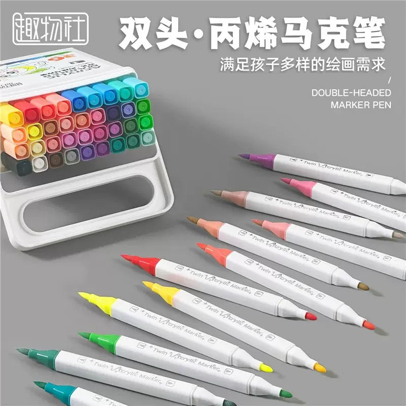 Kawaii Dual-Tip Acrylic Markers 12Pcs