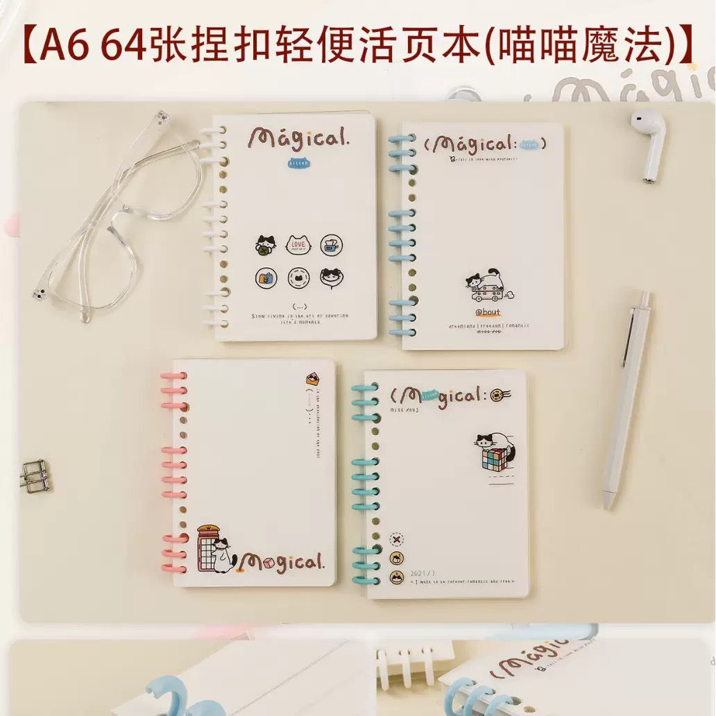 Minimalist Kitten Binder Notbook