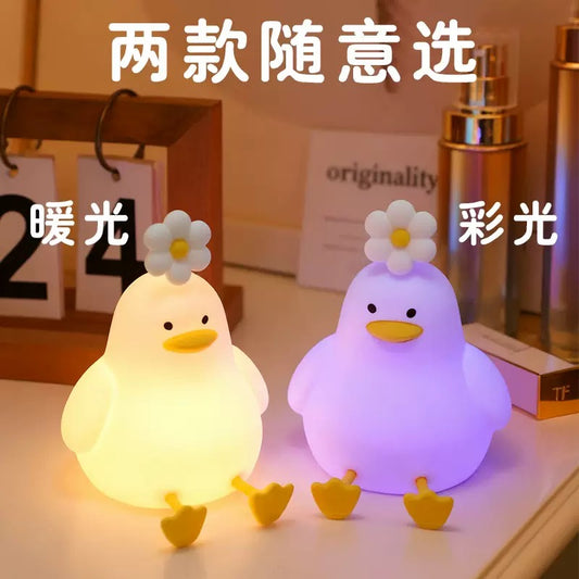 Duck with Flower Silicone Lamp