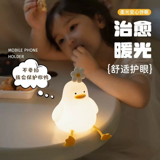 Duck with Flower Silicone Lamp