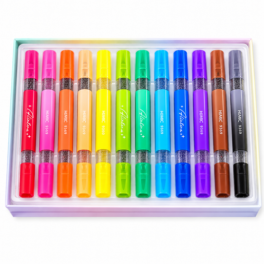 Dual Tip Glitter Highlighter w Coloring Book