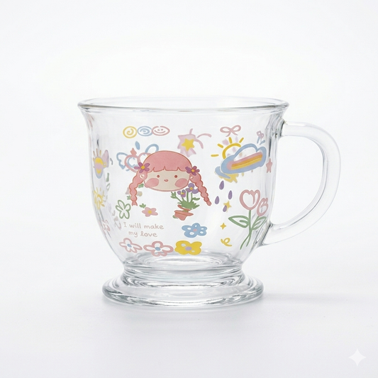 Kawaii Clear Glass Cup