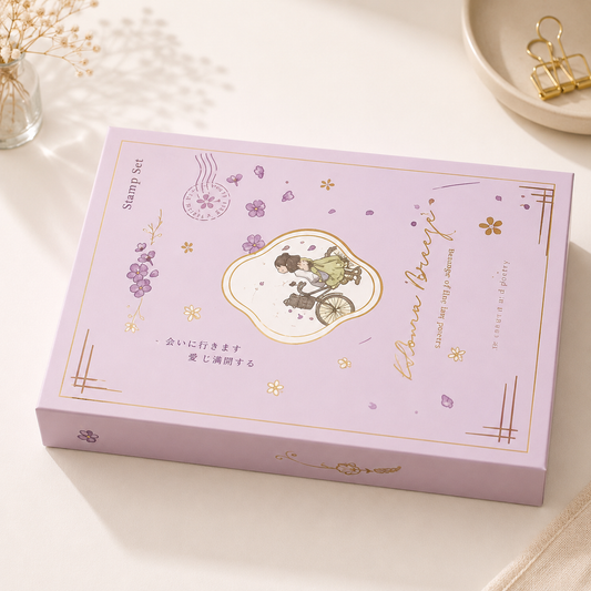 Elegant Pastel Wooden Stamp Set