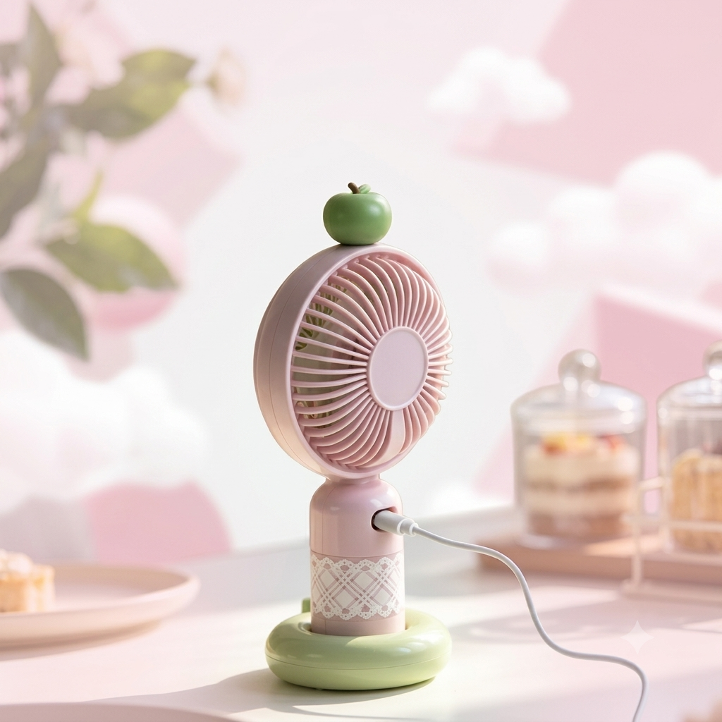 Bow Gingham Mini Fan