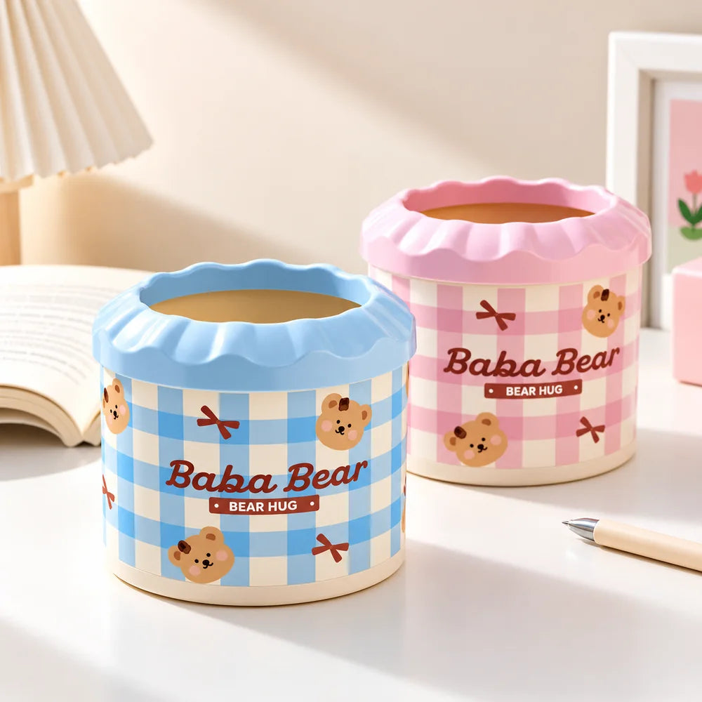 Gingham Bear Desk Organizer