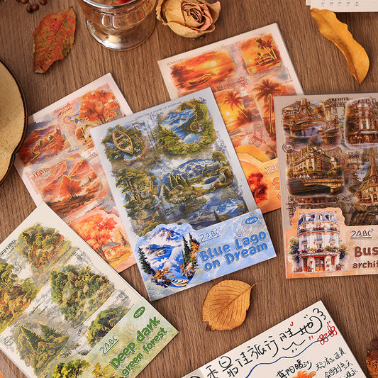 Beautiful Tour Line Journal Stickers (6Sheet Set)