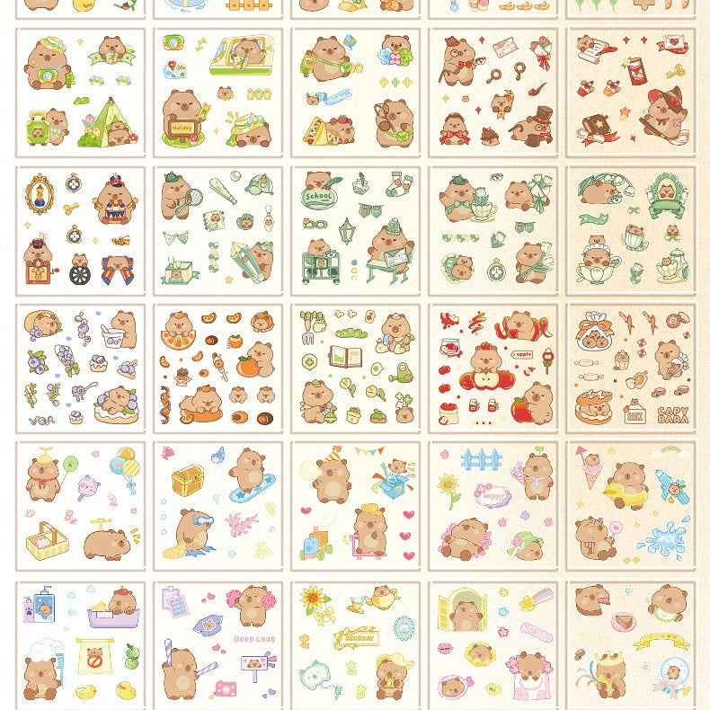 Capybara Daily Life Sticker Box (100pcs)