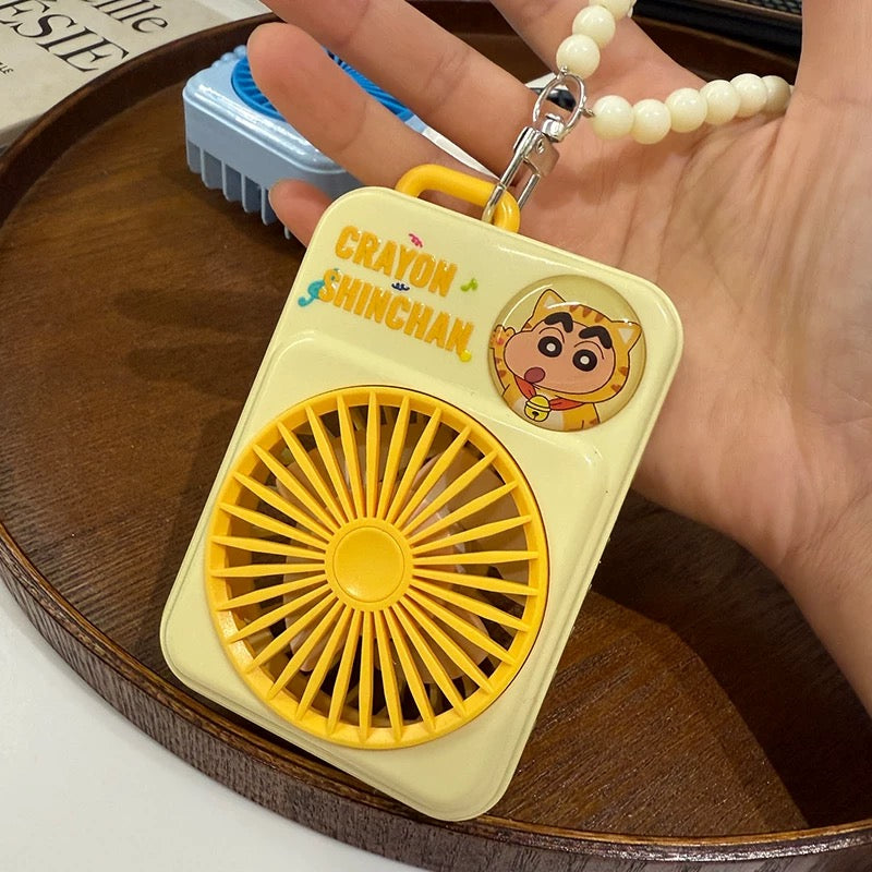 Shinchan Mini Hand Fans With Keychain