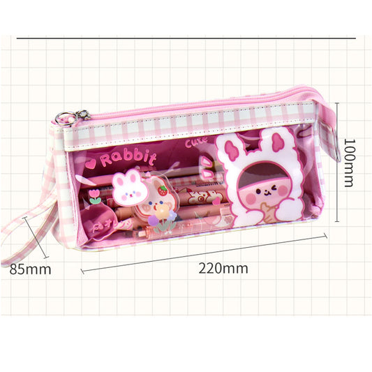 Kawaii Transparent Pencil Case