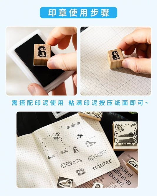 Wooden Stamp Floral Theme