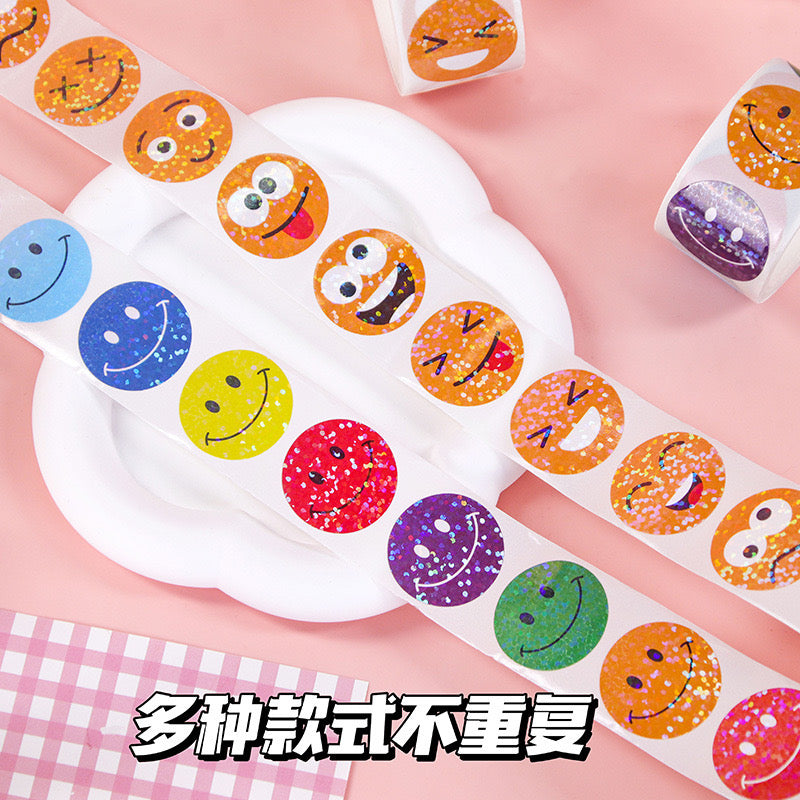 Emoji Glitter Sticker Roll
