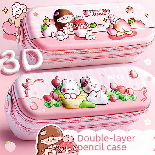 Strawberry Double Layer Pencil Pouch