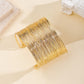 Gold Plated Party Statement Mesh Design Silver Korean Cuff Bracelet