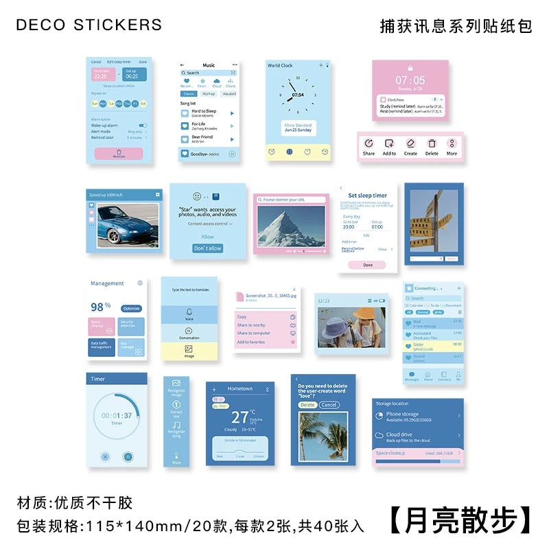 Journaling deco sticker 40pcs Pack