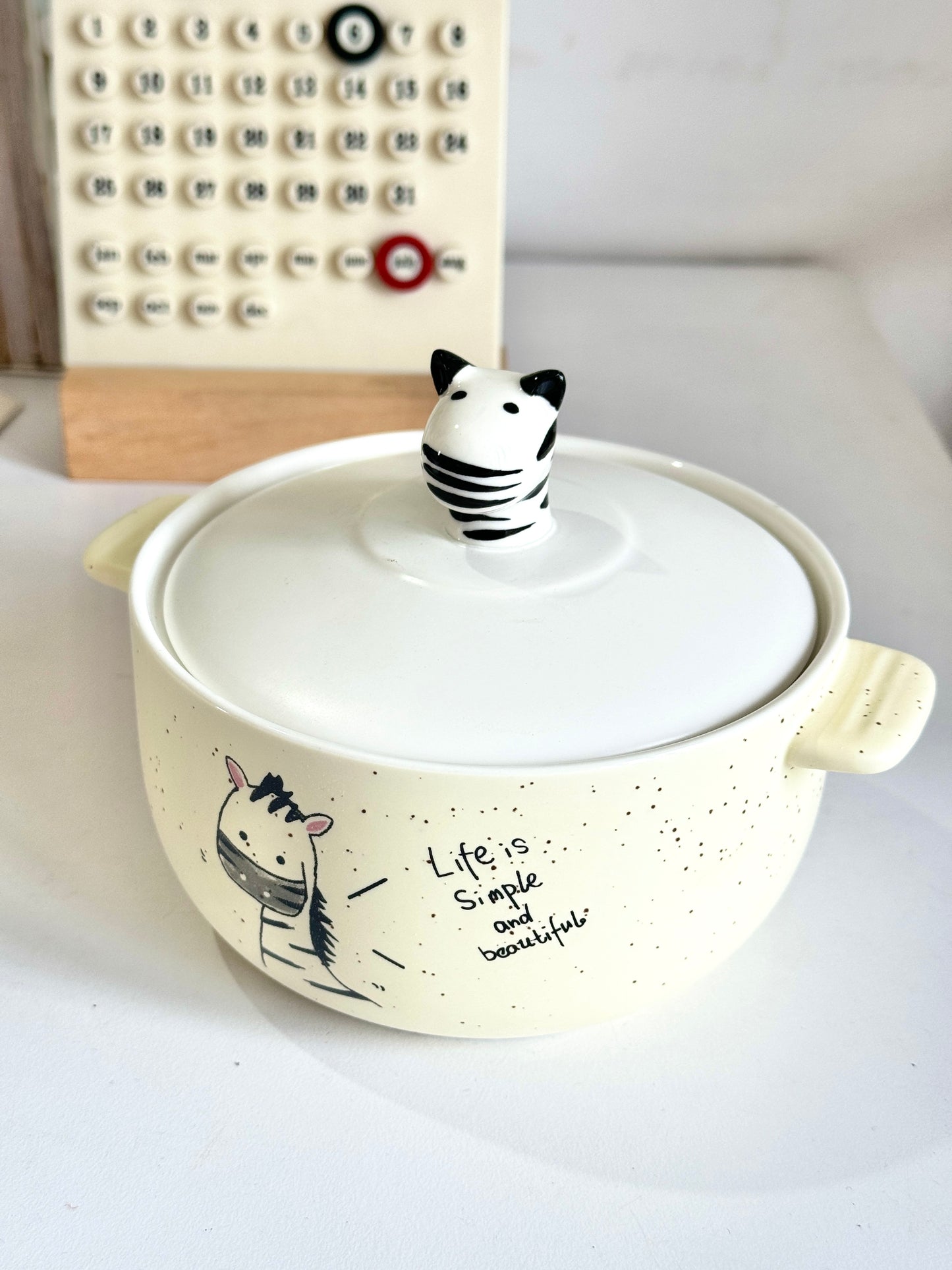 Zebra Ceramic Noodles Bowl