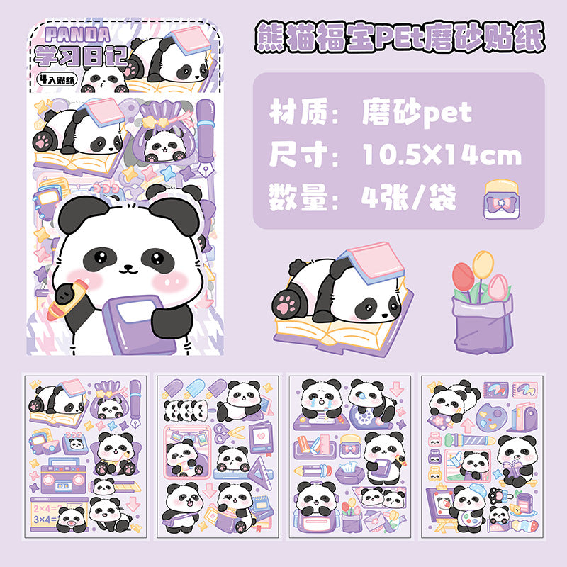 Panda Pet Matte Sticker Set 4 Sheets