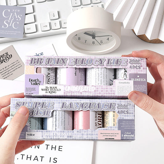 English Quote Theme Journaling Sticker Roll