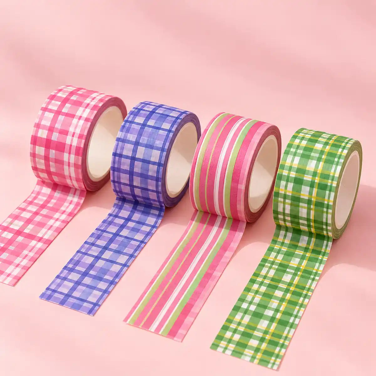 Pastel Gingham Washi Tape Set