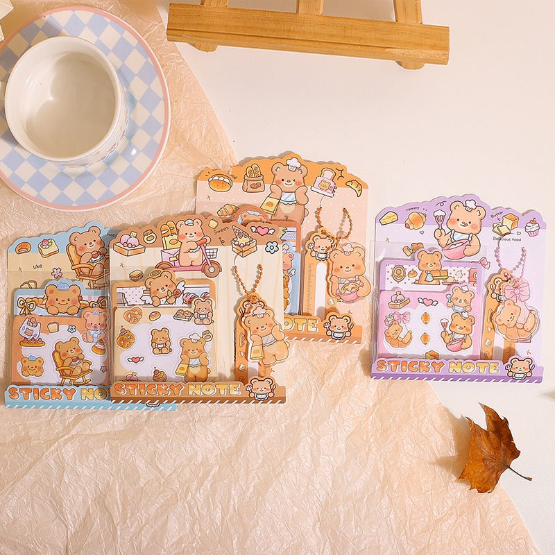 Bear Sticky Notes With Keychains