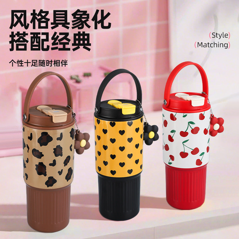 Gingham Floral Charm Tumbler