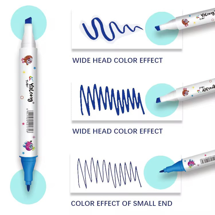 Dual Tip Marker Pen Set 12 Pcs