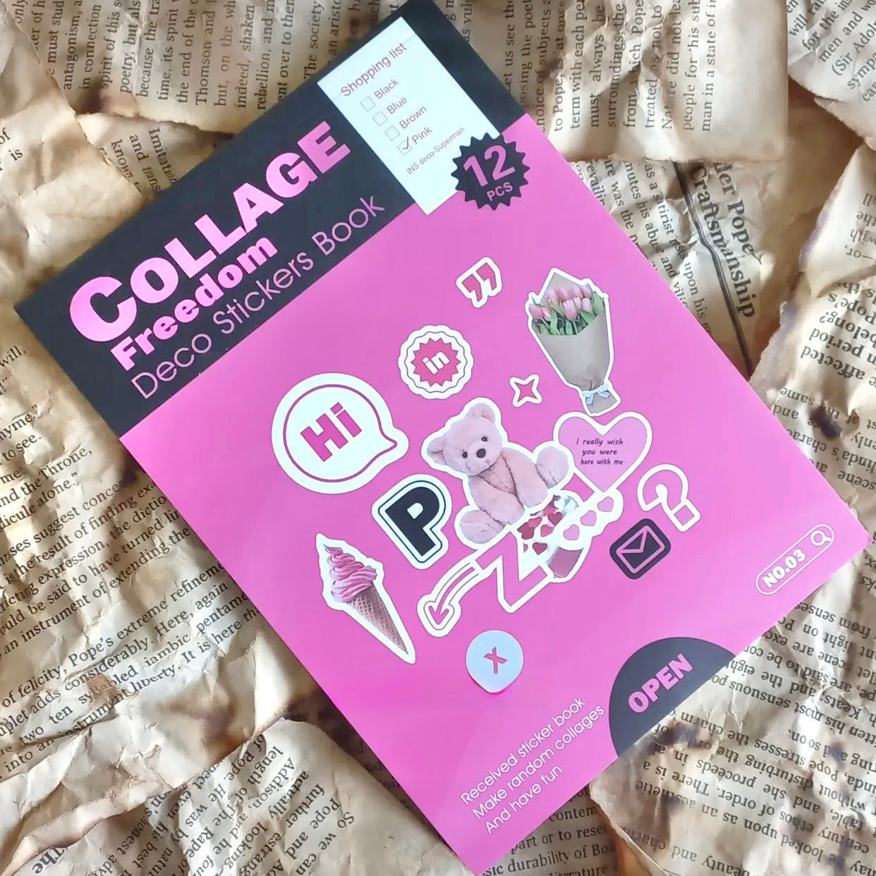 Journaling Collage Sticker Book 12 Sheets