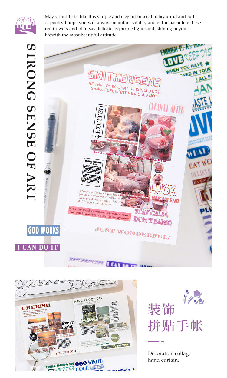 English Journaling Quotes 6 Sheet Sticker Set
