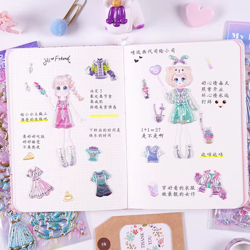 Kawaii Fashion Deco Sticker Set